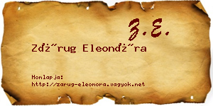 Zárug Eleonóra névjegykártya